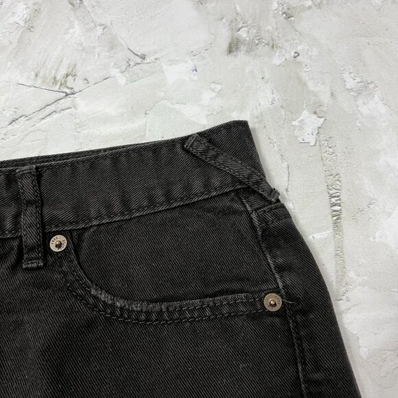 Free People Black Denim Cutoff Shorts Crochet Lace Trim Scalloped Hem SIZE 26 - Picture 10 of 10